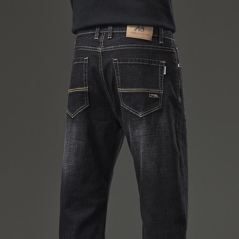 

2024 Осень-зима джинсы мужские осенние толстые свободные деловые прямые мужские брюки повседневные мужские брюки 42