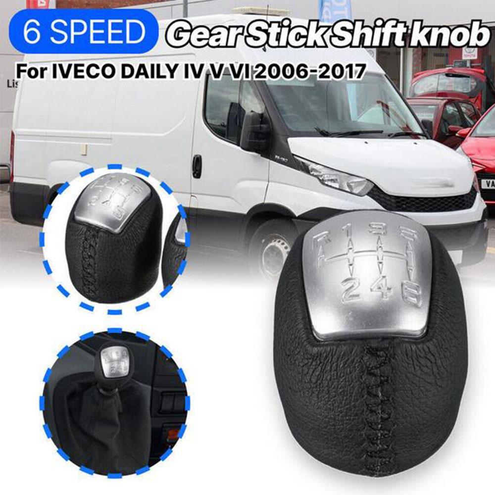 6 Speed PU Leather Stick Shift Gear Knob For Iveco Daily IV V VI 2006-2017