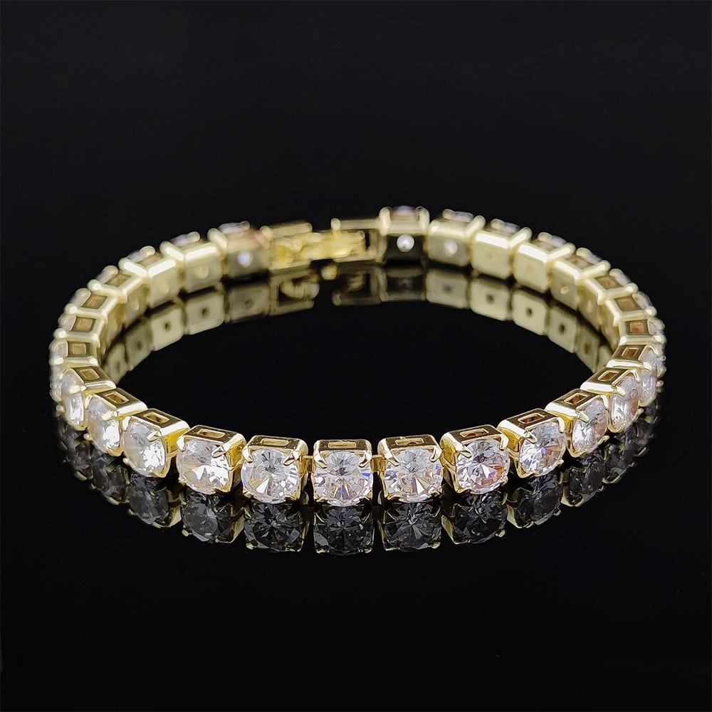 Women's Gold-Plated Zircon Tennis Bracelet - Full Diamond Design, Model S5650