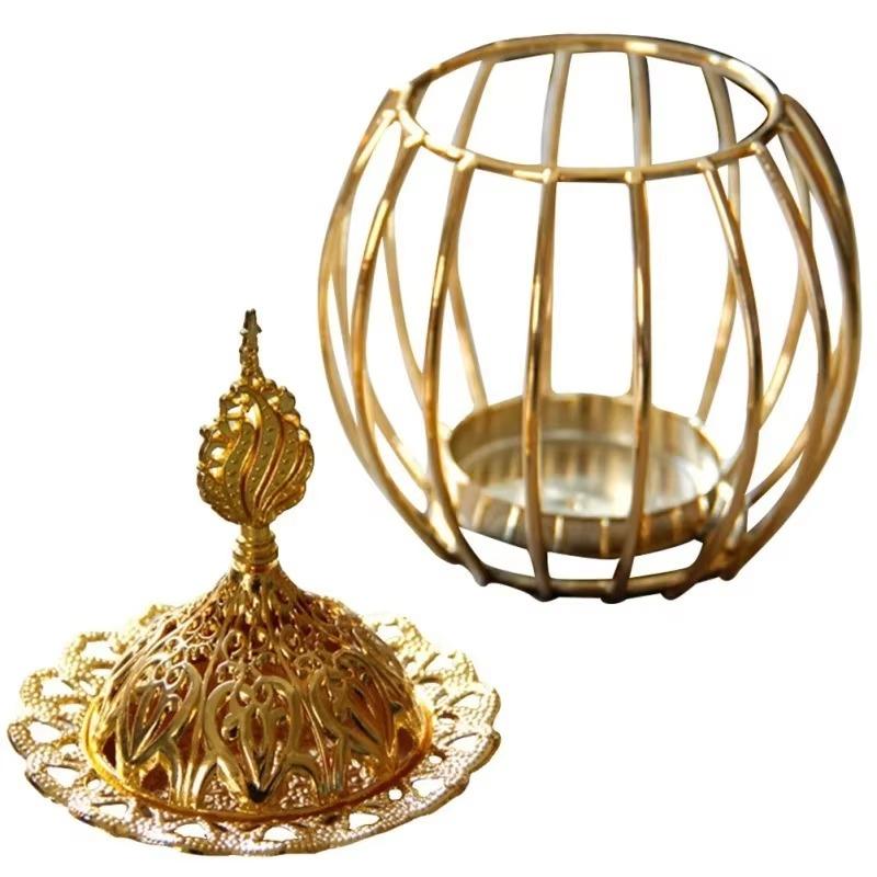 Einfacher Metall Räucherbrenner Vogelkäfig Modern Gold Ätherische Öllampe Kerzenlicht Stövchen Diffusor Duftdiffusor