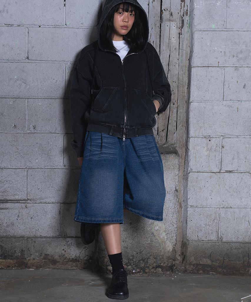 Aejyuttingkeumamaindeu Vintage Relaxed Bermuda Pants_Blue