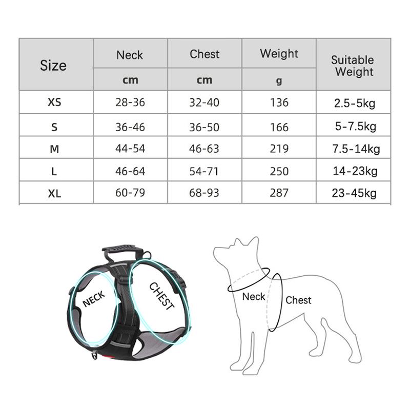 Reflective No Pull Dog Harness with Handle Breathable Adjustable Easy Control Pet Vest for Small Medium Large Dog Pettorina Cane