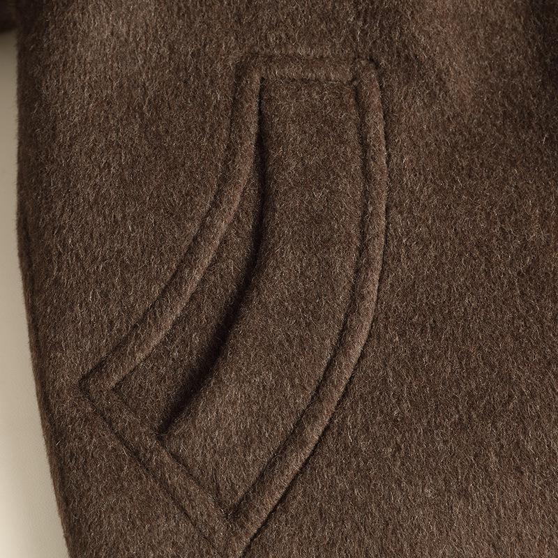 2024 Autumn/Winter High-End Double-Sided Wool Hooded Cape - Small Size