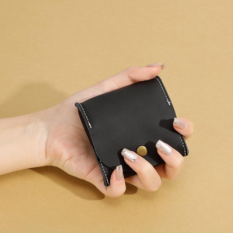 

Мини-кошелек для монет и чехол для наушников из коровьей кожи высшего качества, многоцветный чёрный