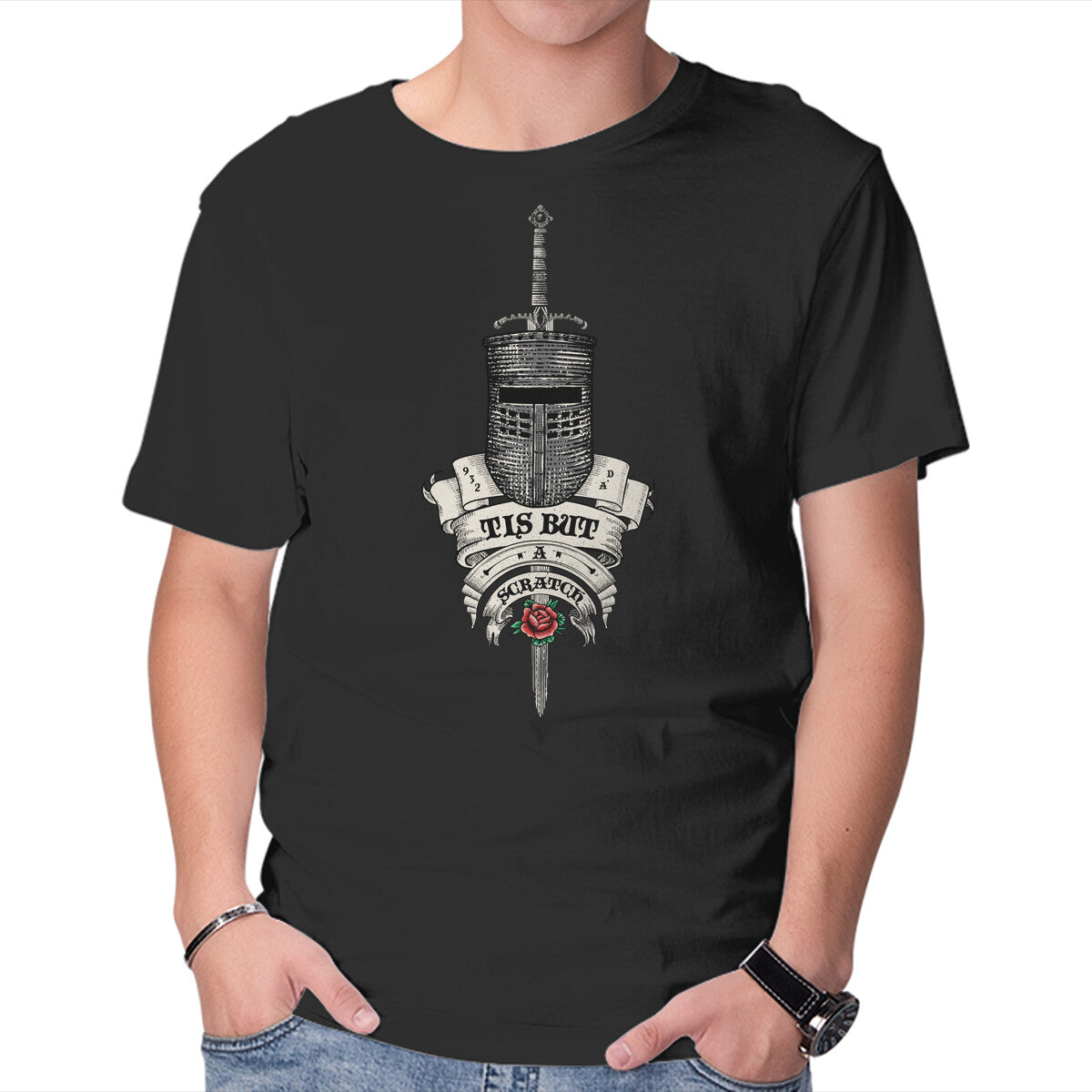 Unisex Crew Neck T-Shirt Tis But A Tat Graphic Short Sleeve Casual Tee XL