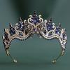 DIEZI Stile Diverso Lusso Moda Cristallo Blu Scuro Tiara Donna Matrimonio Festa Elegante Sposa Corona Accessori Capelli