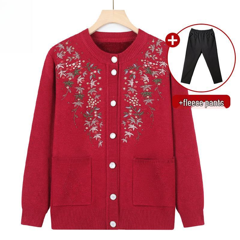 Damen-Winterpullover mit Samtfutter für mittlere und ältere Menschen - Kollektion 2025