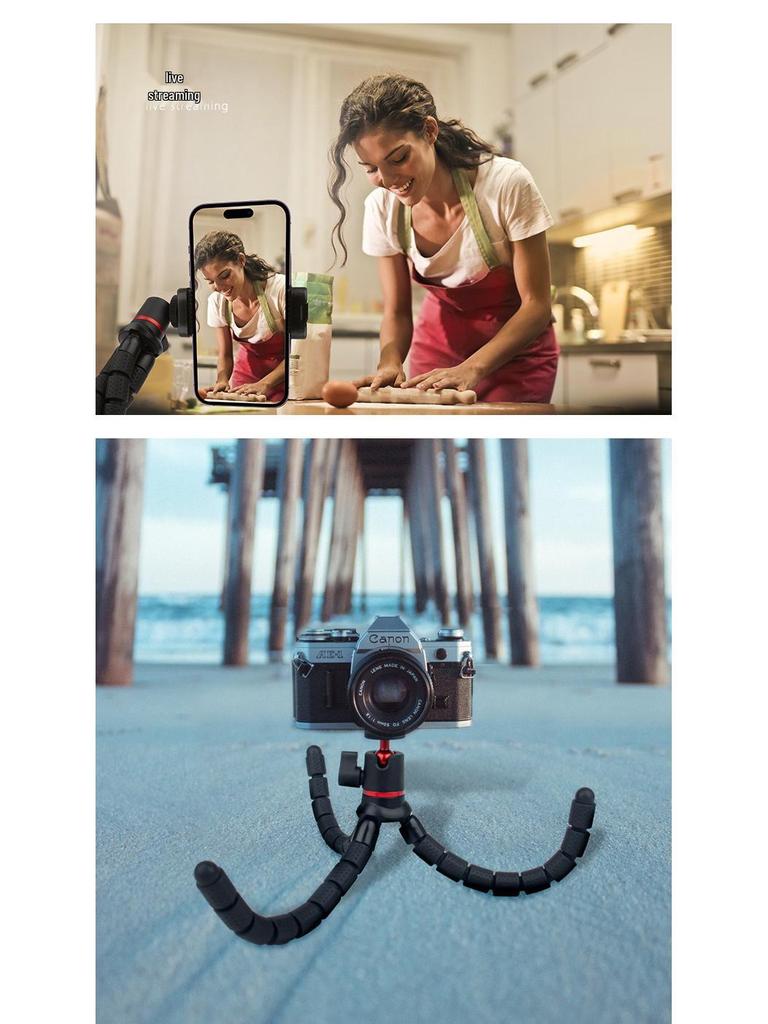 Oktopus Handyhalter: Verstellbares tragbares Outdoor-Selfie-Stativ für Live-Streaming & zum Ansehen von Dramen