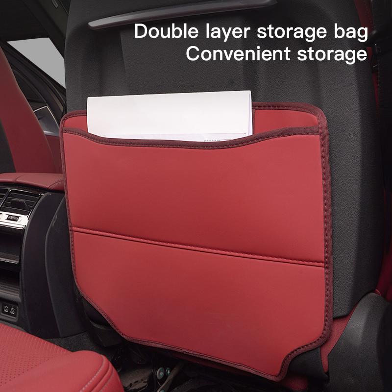 PU Leather Car Seat Backrest Child Anti-Kick Pad For Tesla Model 3 Highland 2023 Model S Model X Model Y Model Y-Eur Roadster