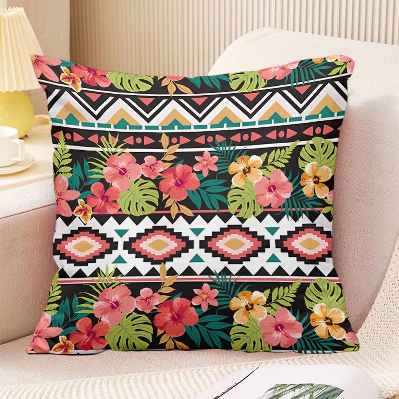 Bohemian Vintage Print Decorative Pillowcase Bedroom Living Room Square Cushion Pillowcase