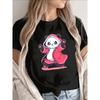 Polyester Short Sleeve T-Shirt with Cute Panda Graphic, Lightweight and Durable for Casual Wear at Home or Restaurant, Comfortable Fit