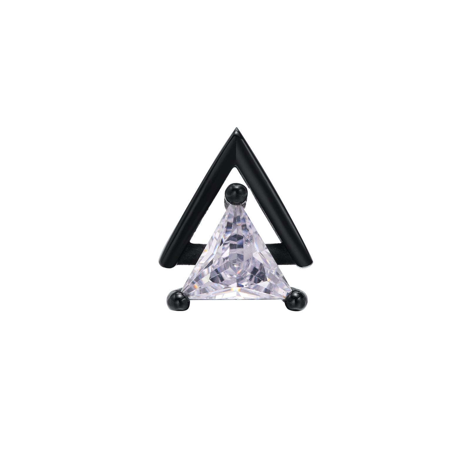 Vnox Punk Ohrstecker für Herren, Dreieckige AAA Zirkonia Ohrringe, Geometrischer Edelstahl Cooler Rock Boy Ohrschmuck gray