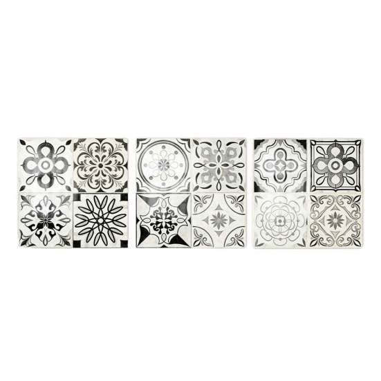 Kitchen Bathroom Wall Stickers 3Pcs 2D Retro Floral Tile Stickers, Self-Adhesive Waterproof Oil Proof Water Resistant Covers Decals, Peel &