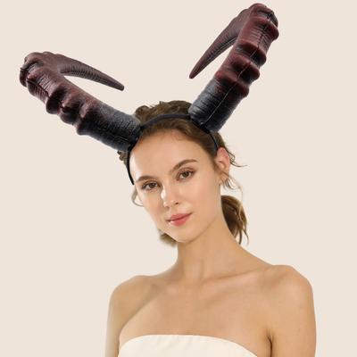 Czarny Czerwony Diabelskie Rogi Nakrycie Głowy Cosplay Kobiety Gotyckie Diabły Zwierzęce Bycze Rogi Nakrycie Głowy Halloween Karnawałowa Impreza Kostium Rekwizyty