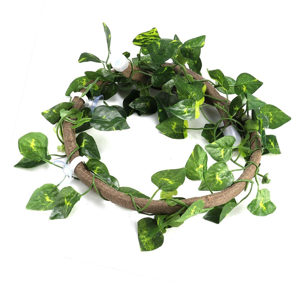 Reptil Klättergren Flexibel Djungel 3.28ft Rattan 1st Vinstock(3.28ft Rattan+Scindapsusblad)