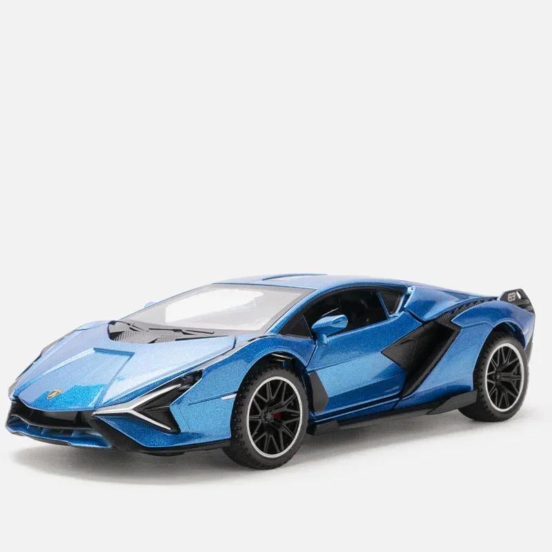 

1/32 SIAN Модель автомобиля Игрушка Сплав Литой под давлением Игрушка Имитация Транспортного средства со Звуком Светом Оттягивание Назад Поднимающийся Хвост Суперкар Масштабная Игрушка для Мальчика синий