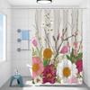 Anxia Floral Shower Curtain with Telescopic Rod