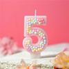 Pink Macaron Foam Number Candles 0-9 for Girls' Birthday Cake Decoration