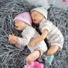 45cm Lifelike Reborn Baby Doll Twin A Twin B Cloth Body Soft Touch Real Life Newborn Dolls Rooted Mohair Alive Bebe Reborn Boneca Kid's Christmas Gift