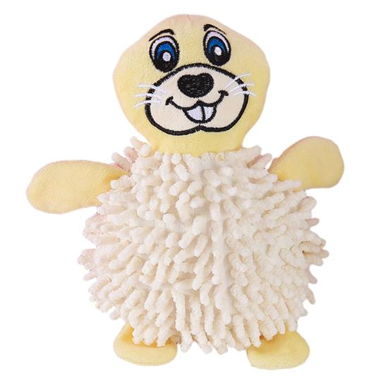 Squeaky Plush Dog Toy Mop Animal Design Stuffed Crinkle Pet Chew Toy Interactive Puppy Teething Toy for Small Dogs