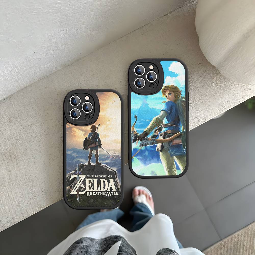 Hot Game The Legend Of Zeldas Leather Phone Case For IPhone 16 14 15 Pro Plus 13 12 11 Pro Max Silicone Cover
