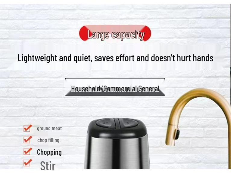 Stainless Steel Multifunctional Blender & Meat Grinder with Large Capacity