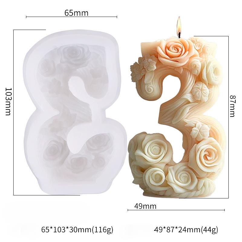 

Силиконовая форма для свечей с арабскими цифрами - декор для ароматерапии своими руками, 3D-формы из смолы/гипса для домашнего творчества