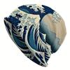 1pc Men's Ukiyo-e Wave Knit - Lightweight Stretch Fit, Edo Period Boat & Wave Patterns, Casual Outdoor/for festival/for /for party Hat, Durable Easy-C