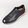 Luxury Business Casual Genuine Natural Cowhide Leather Men's Oxford Sneakers Spring Autumn Crocodile Pattern Anti-slip Footwear