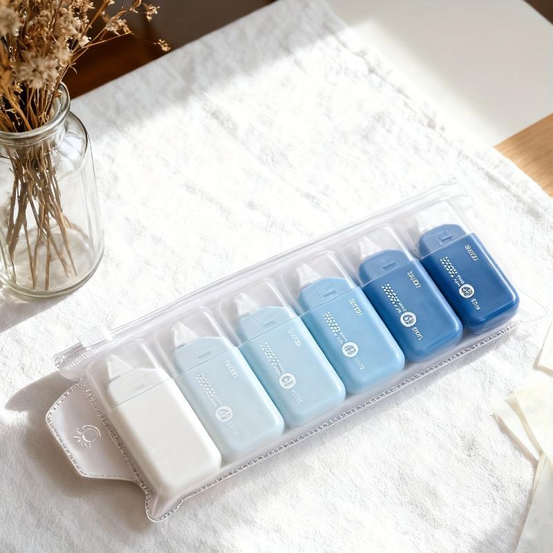 

6pcs Dot Tape, Double Sided Adhesive Roller 6mm Width, Strong Point Sticky No Residue for Scrapbooking,Collage, Office, Handmade синій