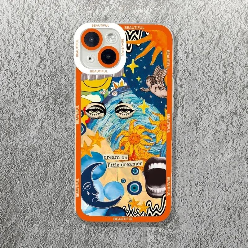 

Fundas Cute Girl Style Stickers Pattern Phone Case For iPhone 16 15 14 13 12 11 Pro Max Mini X XS XR 7 8 Plus Shockproof Cover iPhone 13 Mini