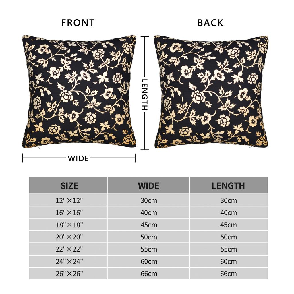 Pillow Case Black White Gold Flower Custom Pillow Cover For Living Room Bed Chair Fashion Pillowcases