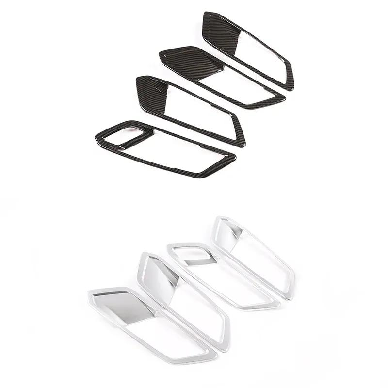 Car Interior Door Handle Bowl Cover Trim Frame Carbon Fiber Look Stickers for BMW 3 Series G20     Accessories