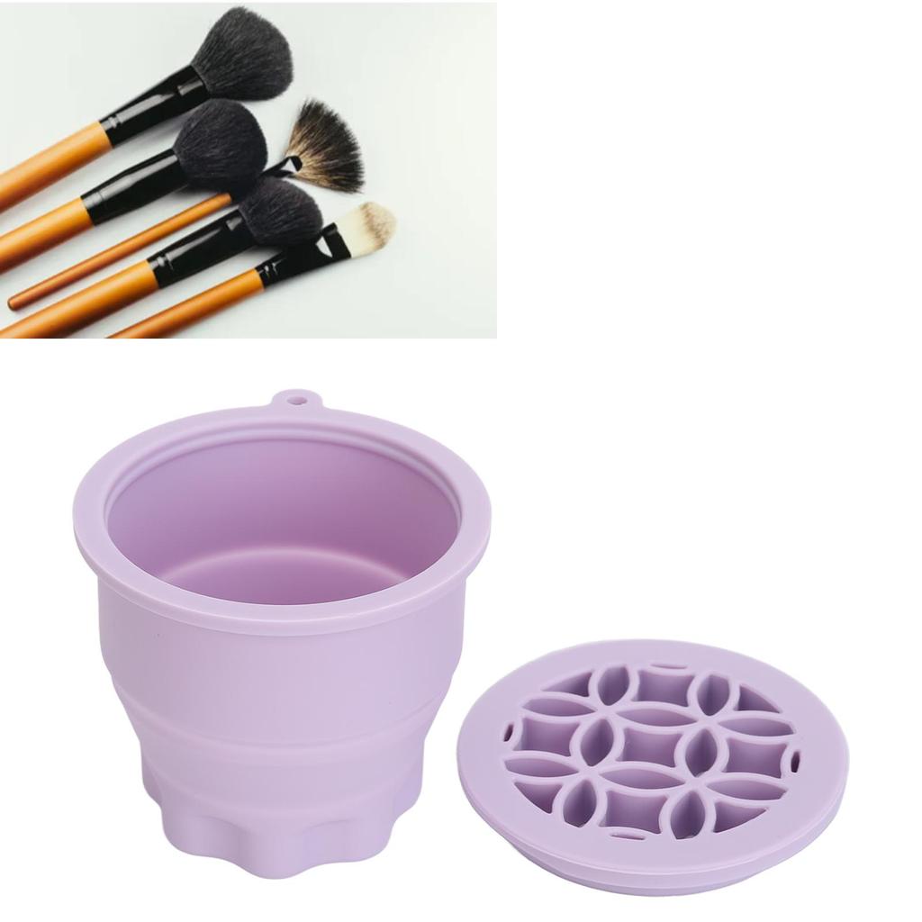 Makeup Brush Cleaner Cup Cosmetic Brush Cleaning Pad Drying Rack Silicone Scrubber Bowl Portable Washing Tool