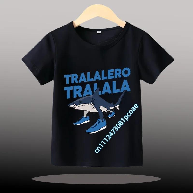 Children Unisex T-shirt Girl Boy Italian Brainrot Animals Kids Tung Tung Tung Sahur Short Sleeve Funny Meme Tee Summer Clothing