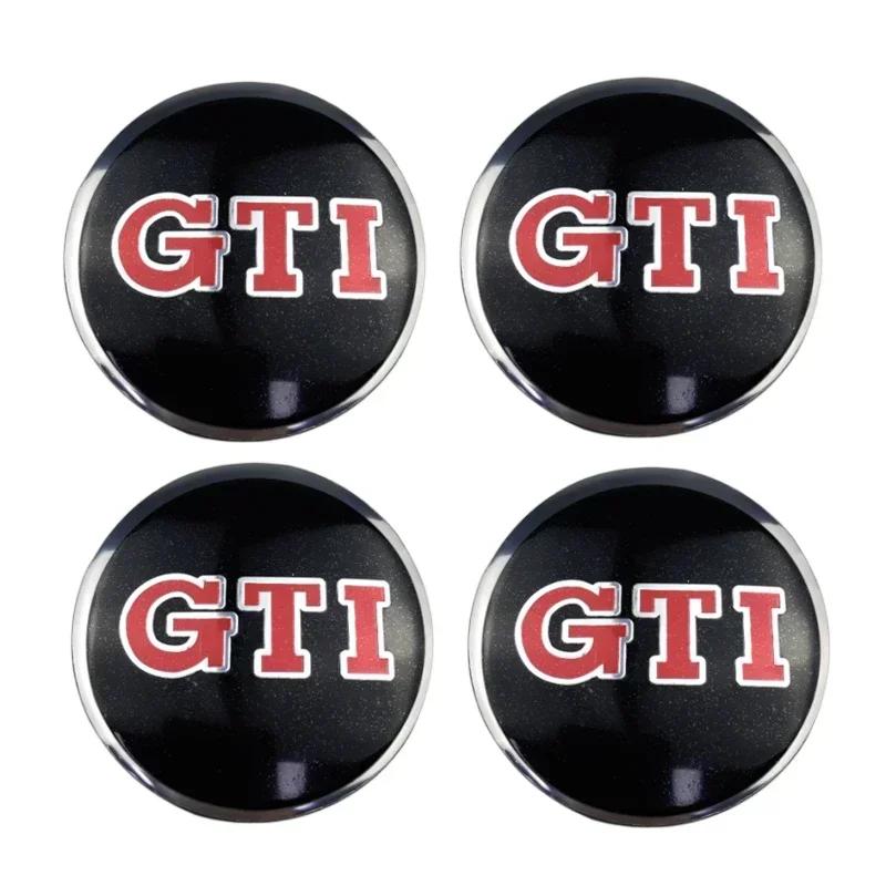 2026 Hot For VW VOLKSWAGEN 65MM Car Wheel Hubcap Stickers Decals for Volkswagen RLINE GTI ABT Golf 5 6 7 Polo Passat Golf Tiguan