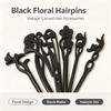 Retro Black Wood Bridal Hair Stick Handmade Fashion Simple Hair Pin for Women Wedding Anniversary Celebration