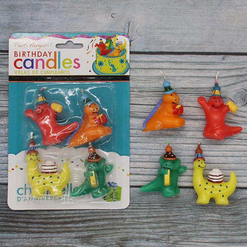 New Cute Cartoon Little Dinosaur Birthday Cake Candle Baby One Year Old Party Baking Decoration Candle