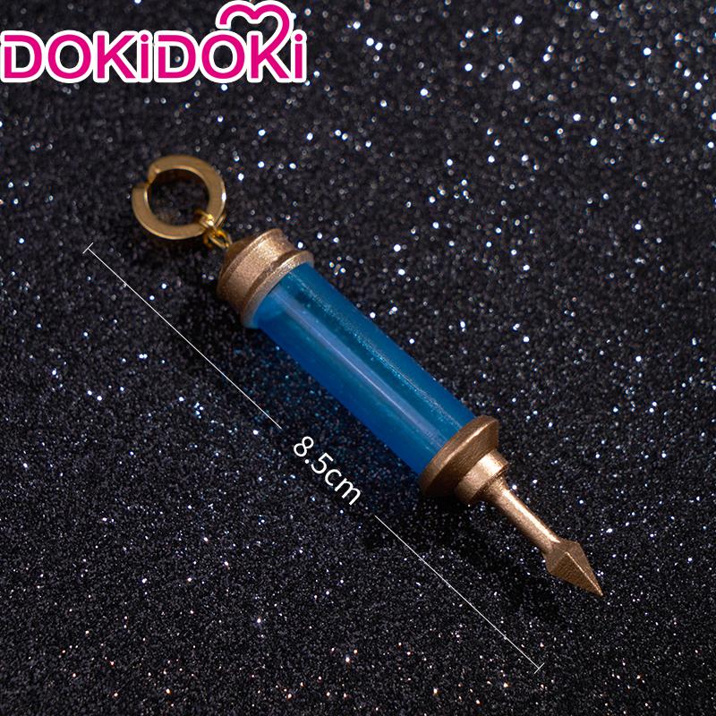 Il Dottore Pruik Spel Genshin Impact Fatui Harbingers Cosplay Pruik DokiDoki Voorkant Kant Fatui Dokter Masker Oorbellen One Size black