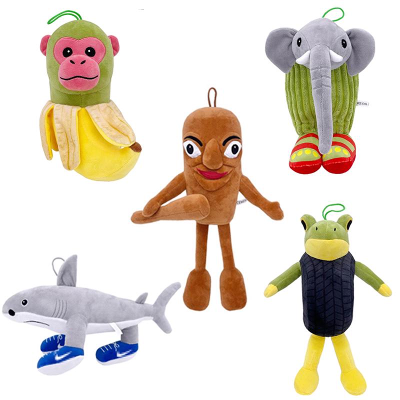 

American Version Shan Hai Jing Wooden Shark and Stick Man Doll Pendant Banana Monkey