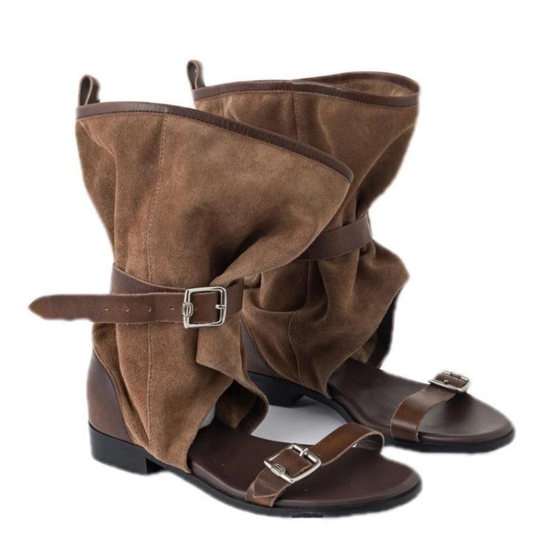 Retro Distressed Color-polished Pile Cool Boots 2026 Summer New Inner Heightened Short-leg Trousers Tube Sandals