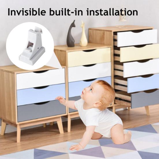 Child Safety Magnetic Drawer No Drilling Easy Installation Invisible Design Secure Drawer Lock Invisible Baby Proofing Lock