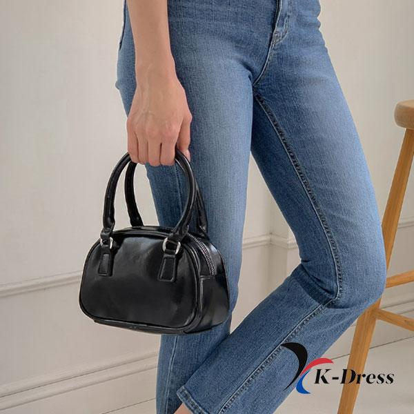 Enamel Mini Strap Tote Bag Leather Crossbody