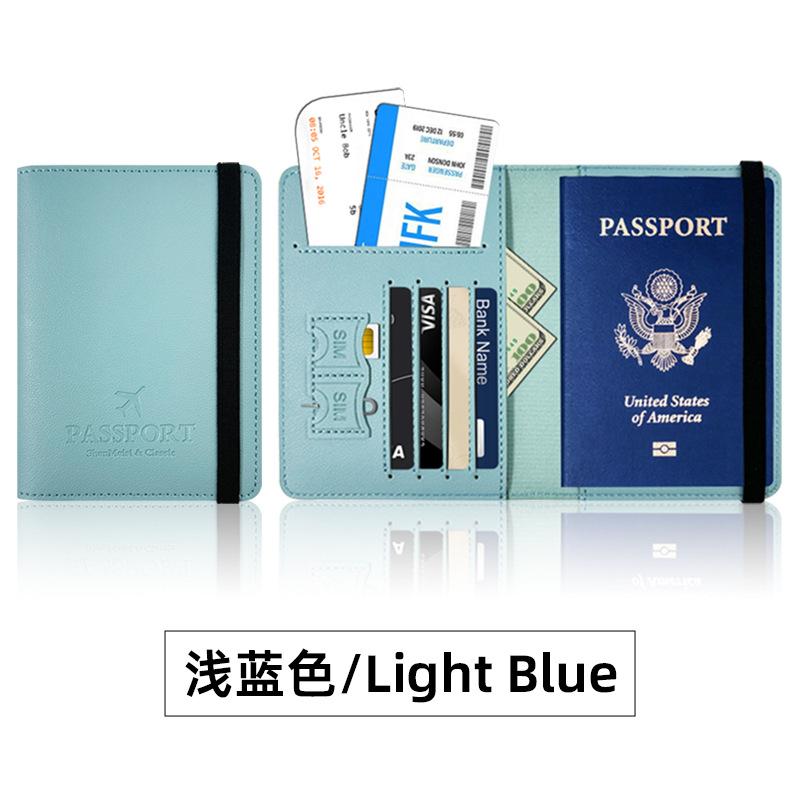 Multi-card Strap Passport Protection, This Set of Pu Thickened Leather Passport Clip Can Be Determined LOGO Leather Passport Bag