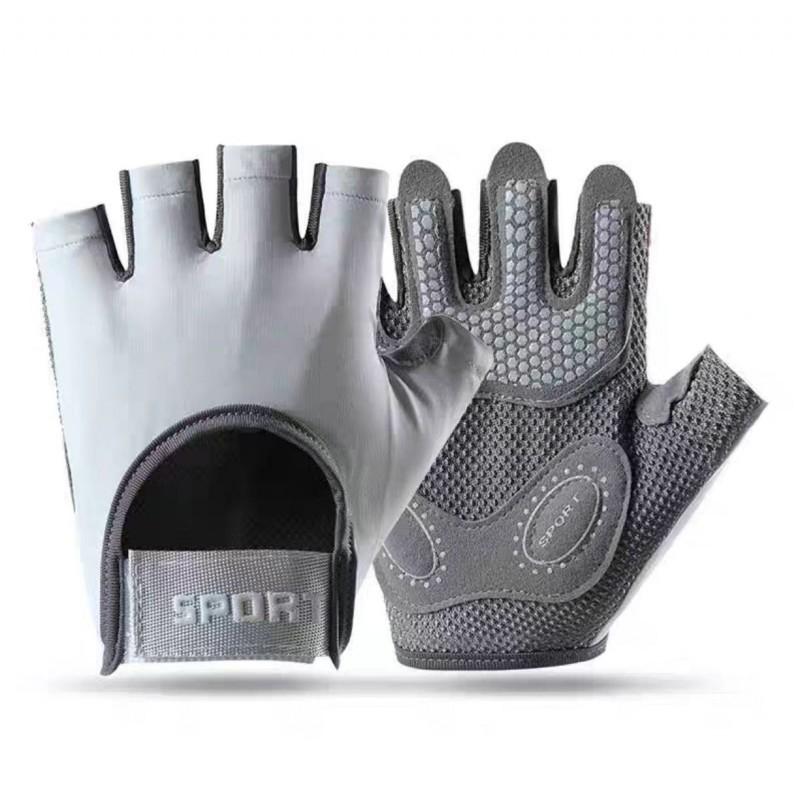 Women Men Half Finger Gym Workout Gloves Cycling Yoga Weight Training Anti Slip Shock Absorption Breathable Ice Silk Fitness Accessories Small
