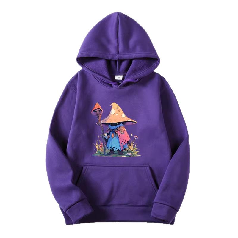Men's Cartoon Mushroom Elf Print Hoodie - Long Sleeve Pullover Sweatshirt, Casual Streetwear