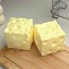 5cm Cheese Squeezed Cube Crunchy TPR Fidget Toy Novelty Crackling Cheese Pinch  Office Desk Toy