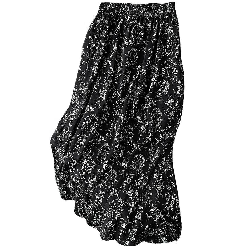 Sibaishe Women s High-Waist Floral Maxi Skirt M