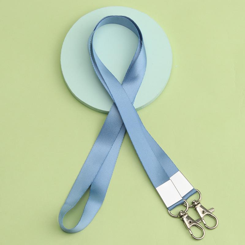 Double Hook ID Badge Lanyard with Double Buckle and Dual Clip Holder