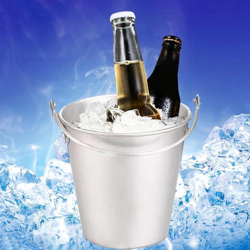 Alloy Ice Beverage Bucket, Drink Party Supplies Portable Tableware Sink Bucket for Home
